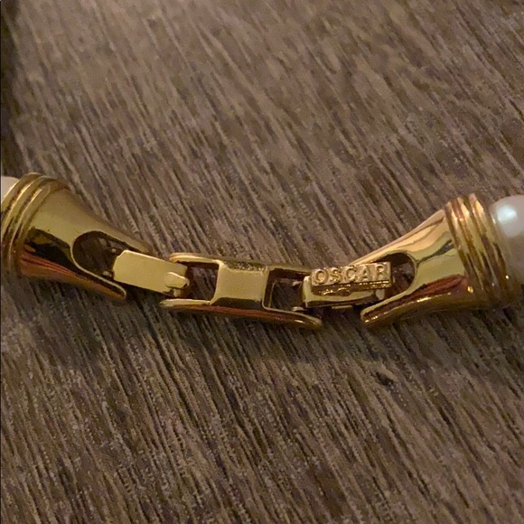 Oscar de la Renta Vintage Blue & Pearl Necklace - Picture 3 of 4